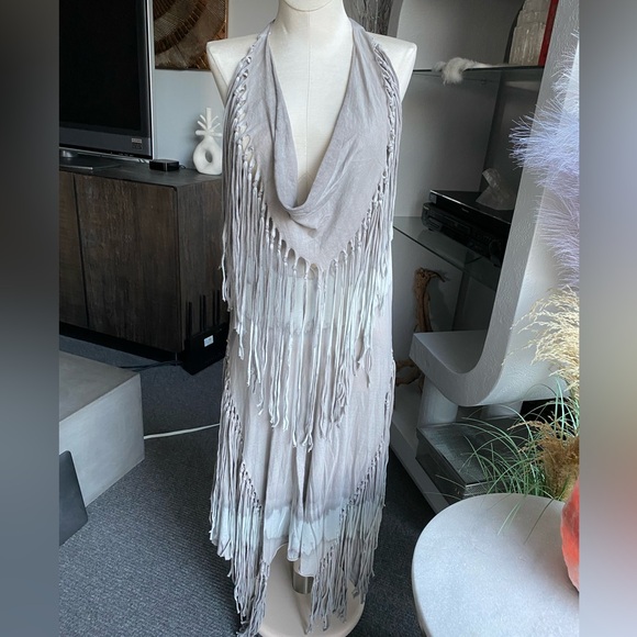 All Saints Dresses & Skirts - Vintage All Saints Navajo Tie Dye Fringe Western Dress hippie boho free people